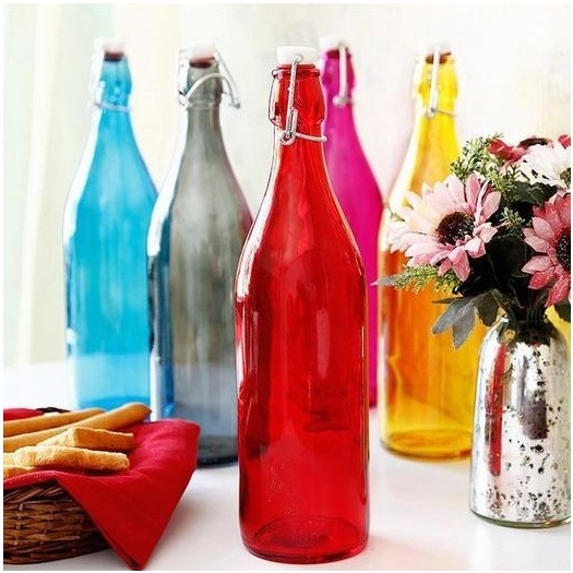 Bouteille verre couleur 1L