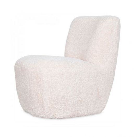 Fauteuil Marou, imitation laine bouclée naturelle