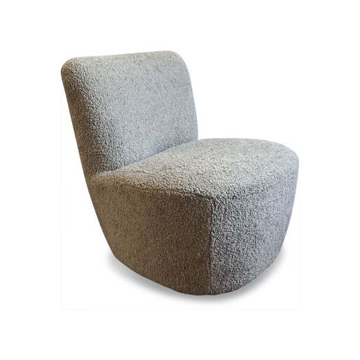 Fauteuil Marou, imitation laine bouclée Cement