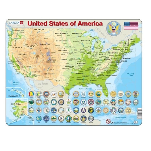 Puzzle 90 pièces : United States of America géographie