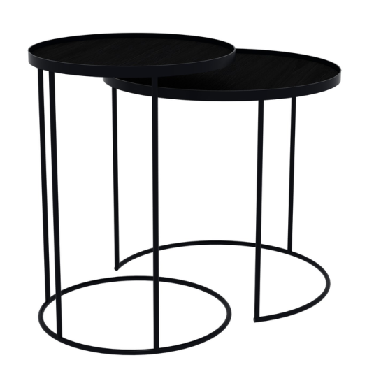 Set de tables hautes-bout de canapé D49CM + D62CM