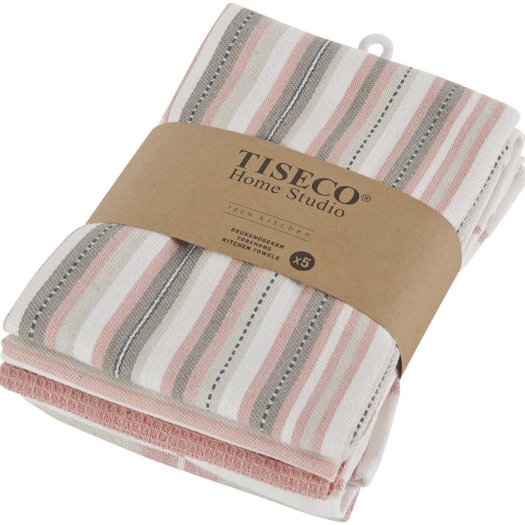 Tiseco theedoek 100% katoen set van 5