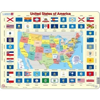 Puzzle 70 pièces : United States of America drapeaux états