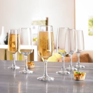 Set van 6 champagneglazen 17cl 